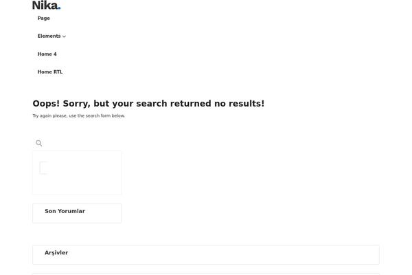 Nika theme site design template sample