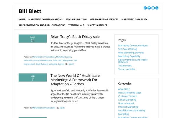 billblett.com site used Simple Business WP