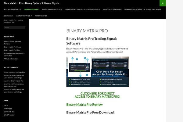 binarymatrixpro.net site used Twenty Fourteen