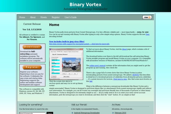 binaryvortex.com site used Vortex