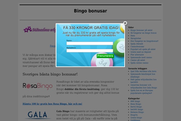 bingo-bonusar.se site used Bingoblogg