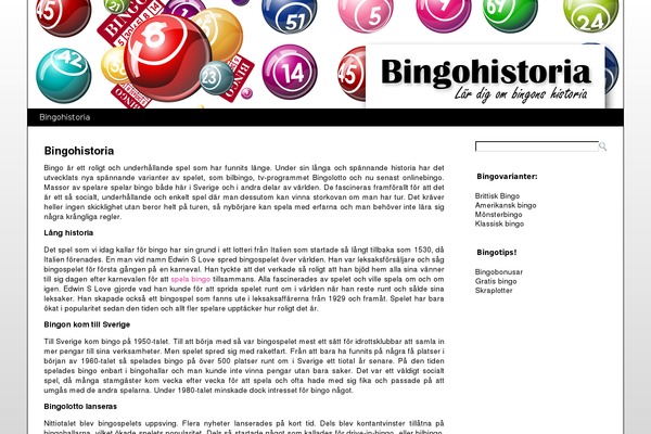 bingohistoria.se site used Bingohistoriase