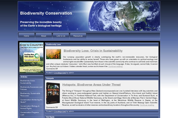 biodiversityconservationsource.com site used Black Glass
