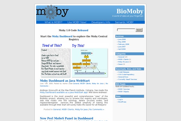 biomoby.org site used Moby