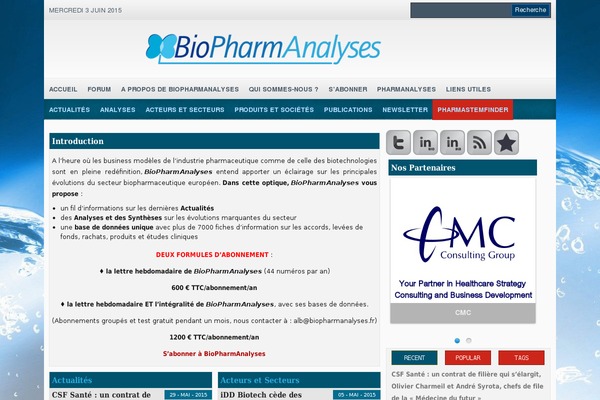biopharmanalyses.fr site used Rustymetalplateofazures