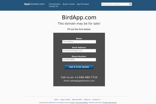 birdapp.com site used Appdomain_custom