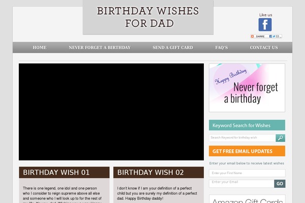 Birthday theme site design template sample