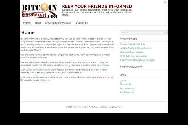 bitcoininformant.com site used Presswork