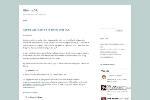 Twenty Twelve theme site design template sample