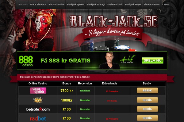 black-jack.se site used Blackjeck