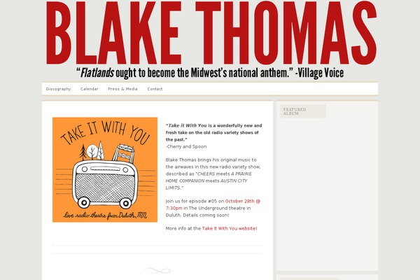 blakethomasmusic.com site used Blockline