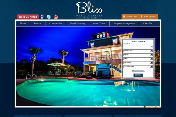 blissbeachrentals.com site used Fivestargulfrentals