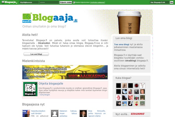 blogaaja.fi site used Blogaaja-wp-theme