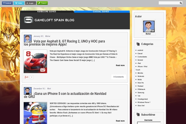 blogdegameloft.es site used New_gameloft_blog