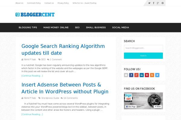 bloggercent.com site used Bloggercent