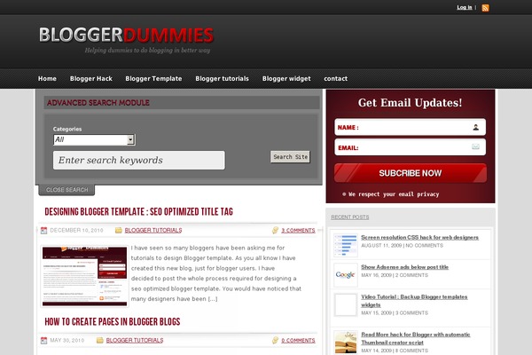 bloggerdummies.com site used Blogger
