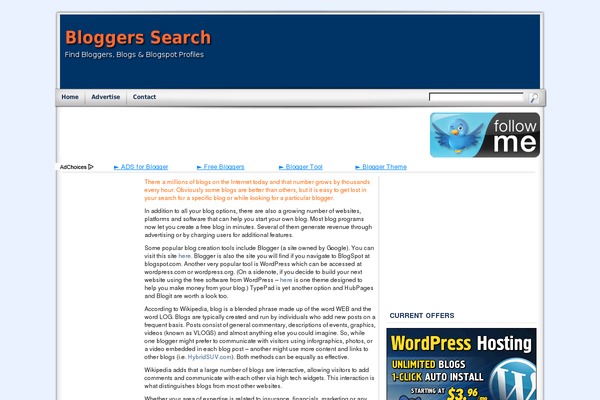 bloggerssearch.com site used Socrates