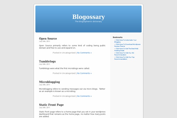 blogossary.com site used Default
