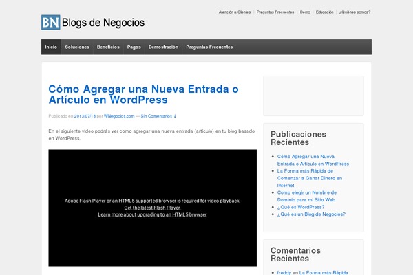 WordPress website example screenshot