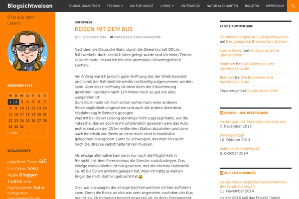 Twenty Fourteen theme site design template sample