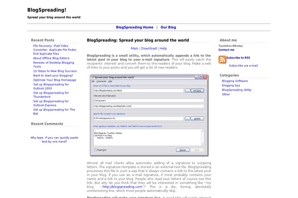 blogspreading.com site used Begemot