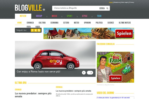 blogville.it site used Blogville