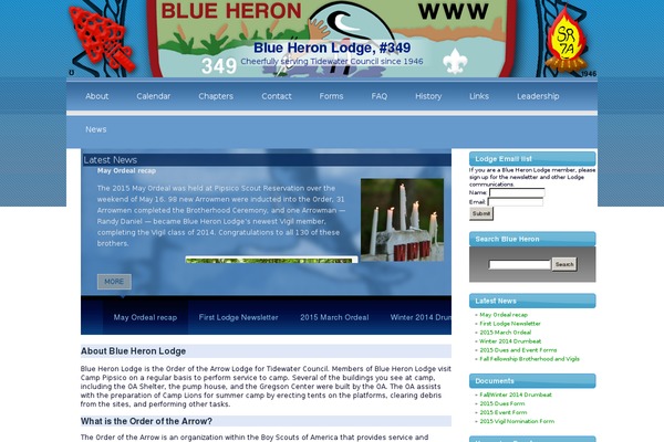 blueheronlodge.org site used Blueheronlodge