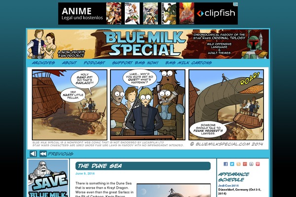 bluemilkspecial.com site used Comicpress-bluemilkspecial