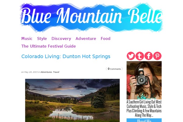 bluemountainbelle.com site used Alpine-theme