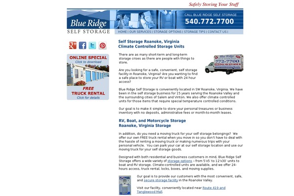 blueridgeselfstorage.com site used Twentyten-child