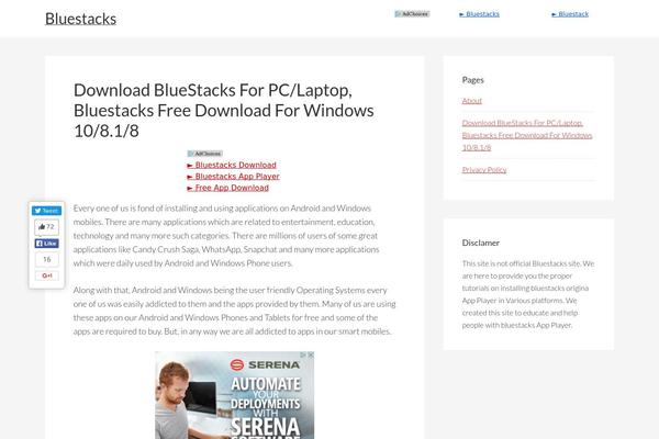 bluestacksdownloads.com site used Beautiful Pro Theme