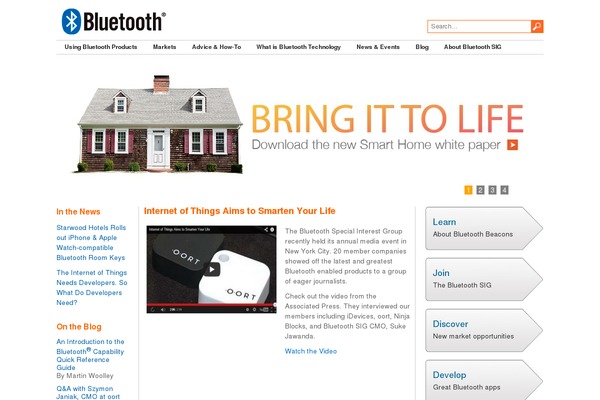 bluetooth.com site used Bluetooth