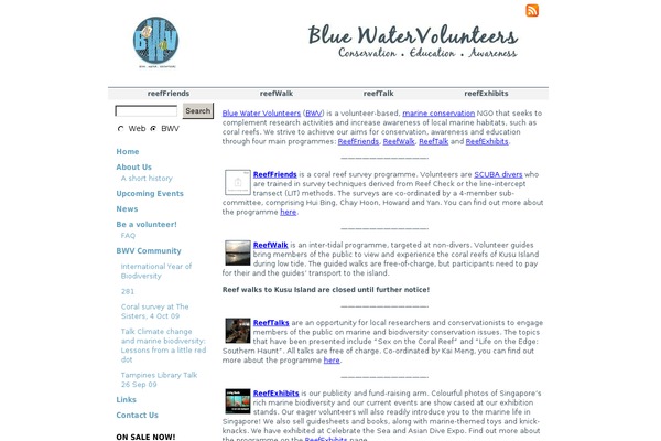 bluewatervolunteers.org site used Bwv