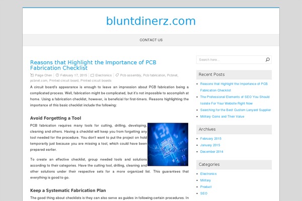 bluntdinerz.com site used Childishly Simple