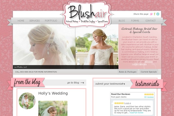 blushair.com site used Blushair