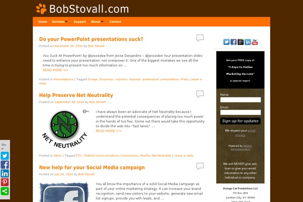 bobstovall.com site used Travel Agency