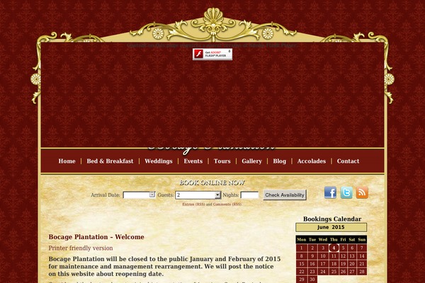 bocageplantation.com site used Bocage