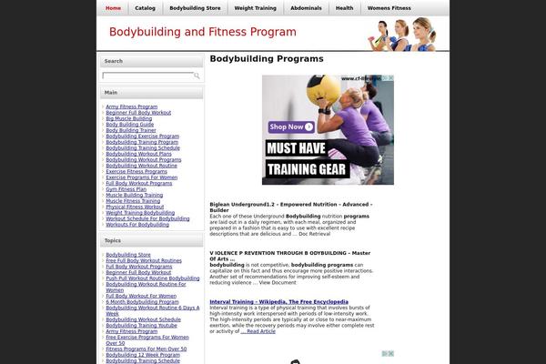 bodybuildingfitnessprogram.com site used Cr1_grey900_2col_31