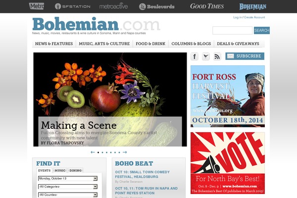 bohemian.com site used Newspaper