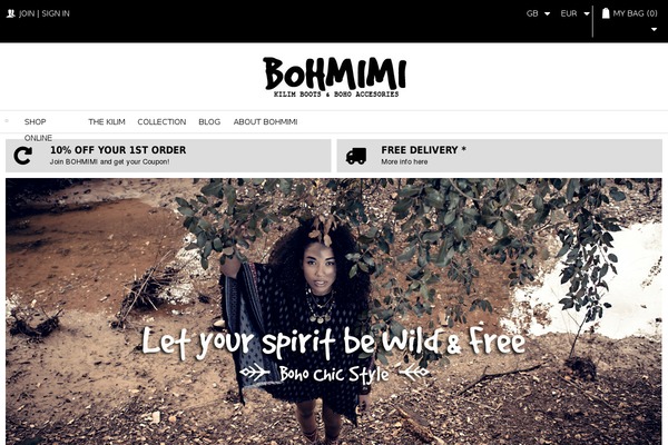 bohmimi.com site used Mazine