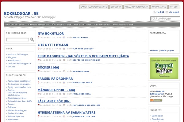 bokbloggar.se site used Bokbloggar351