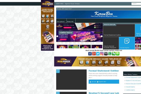 Kerenbro theme site design template sample