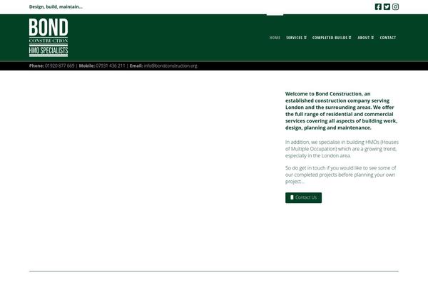 bondconstruction.org site used X | The Theme