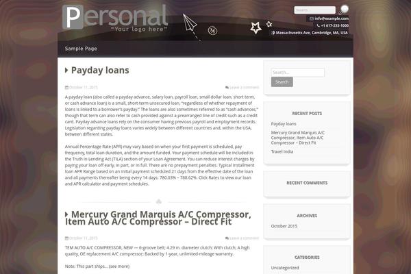 Personal Portfolio theme site design template sample