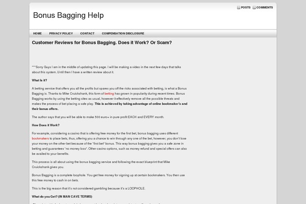bonusbagginghelp.com site used Sleek
