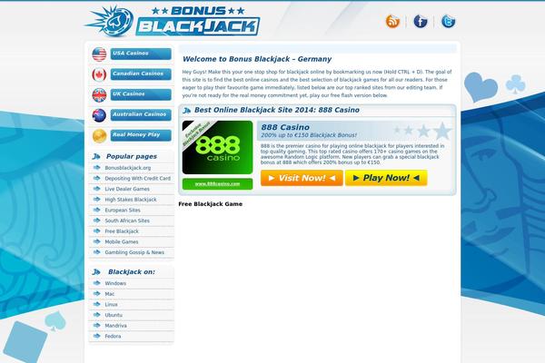 Blackjack theme site design template sample