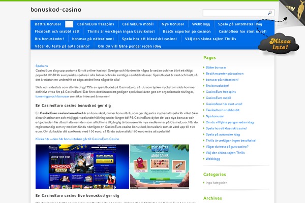 bonuskod-casino.com site used Blue Modern