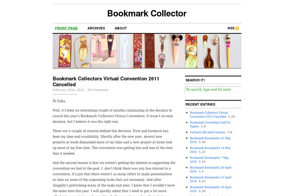 bookmark-collector.com site used Cutline