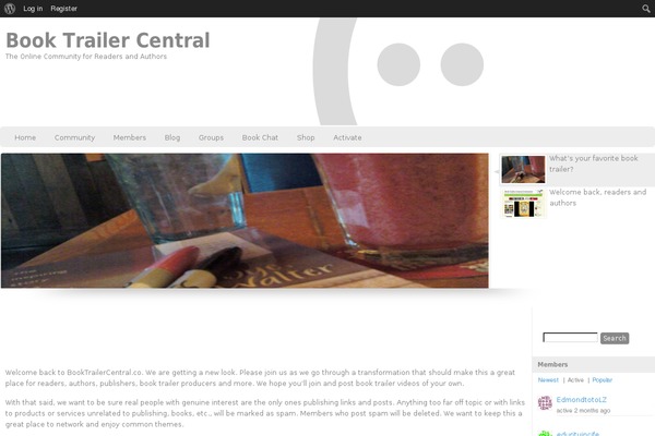 booktrailercentral.co site used Custom Community