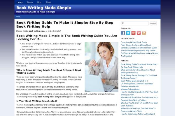 bookwritingmadesimple.com site used Pbtheme-child